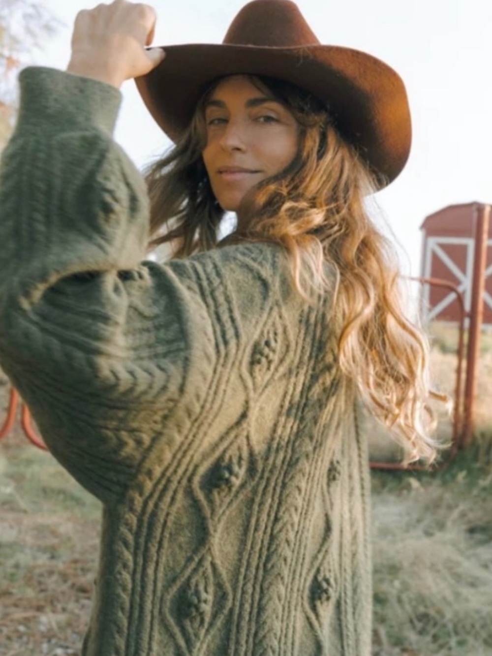 Christy Dawn Ester Sweater Cableknit Alpaca Turtleneck Evergreen Oversized Small